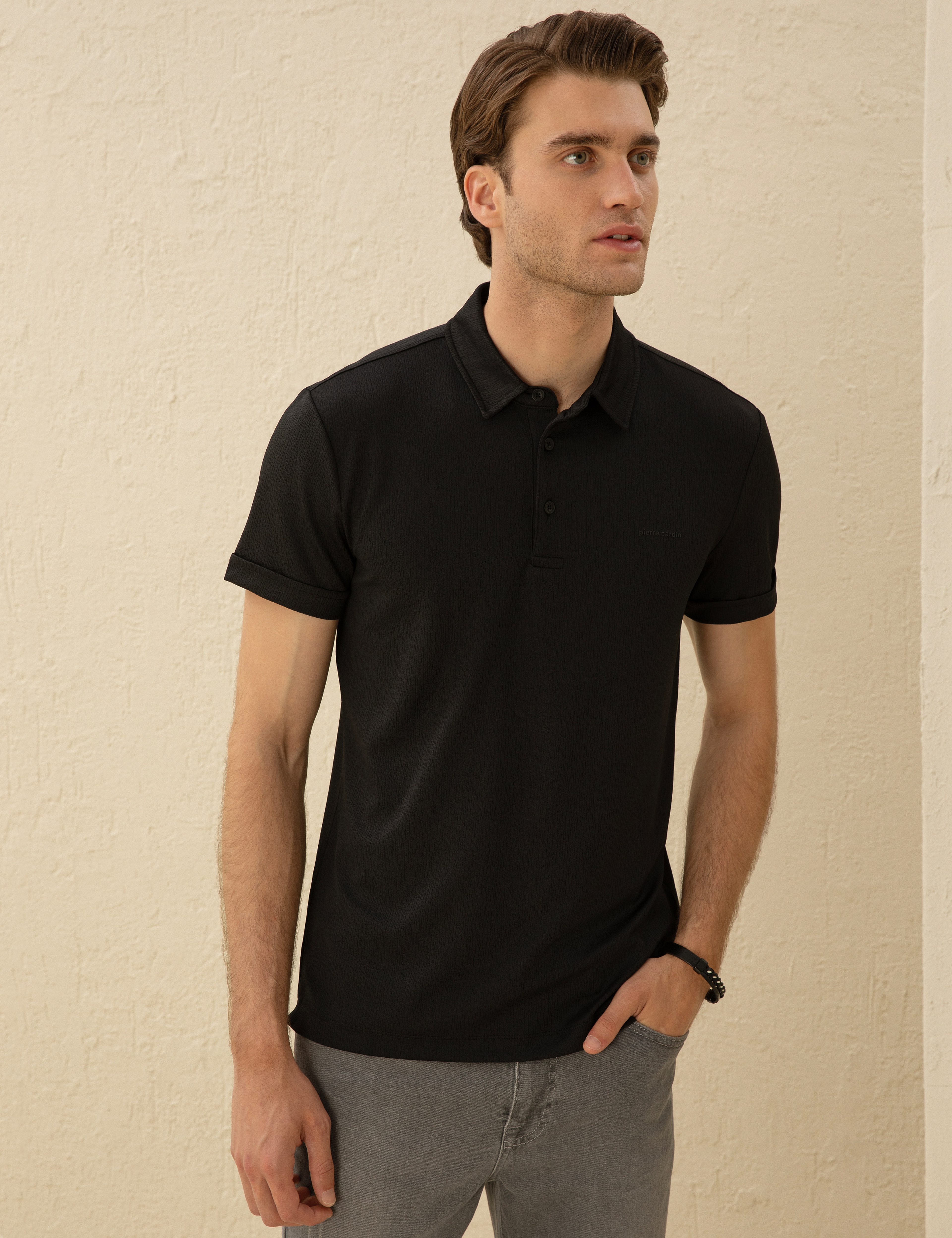 Siyah Slim Fit Tişört - Image 3