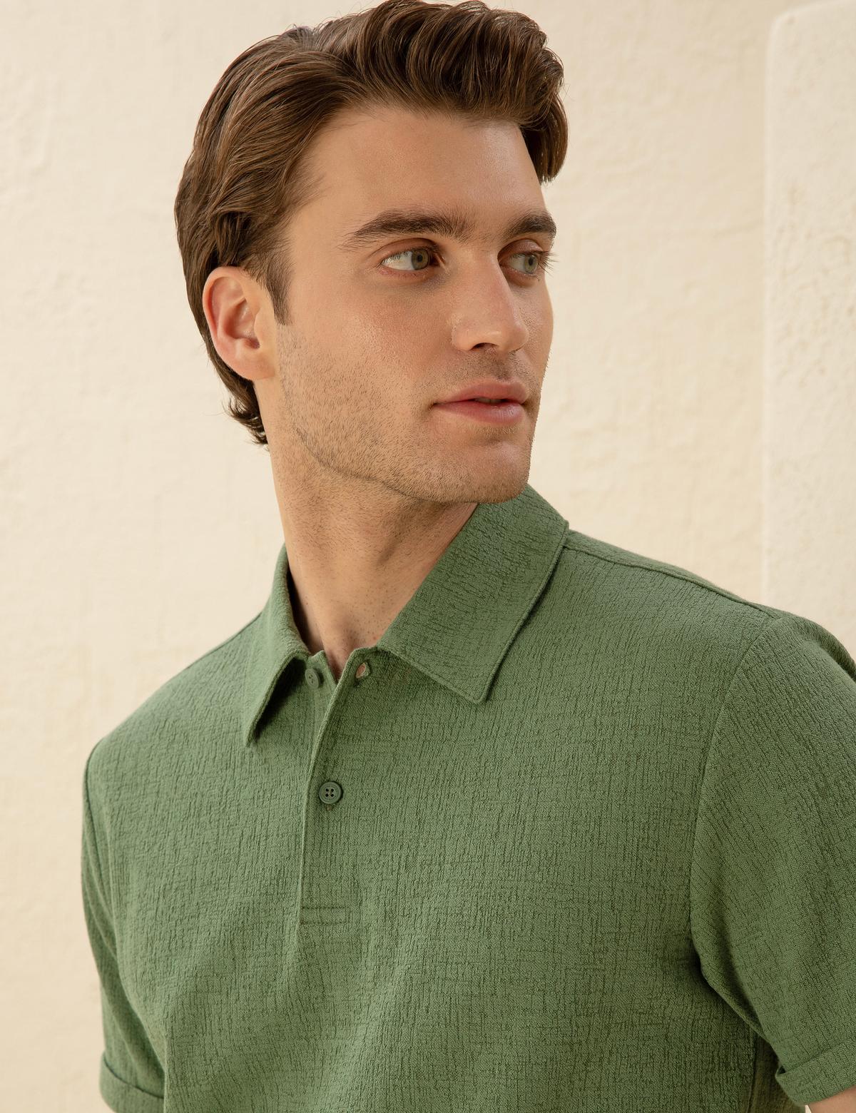 Haki Slim Fit Tişört - 50292609014