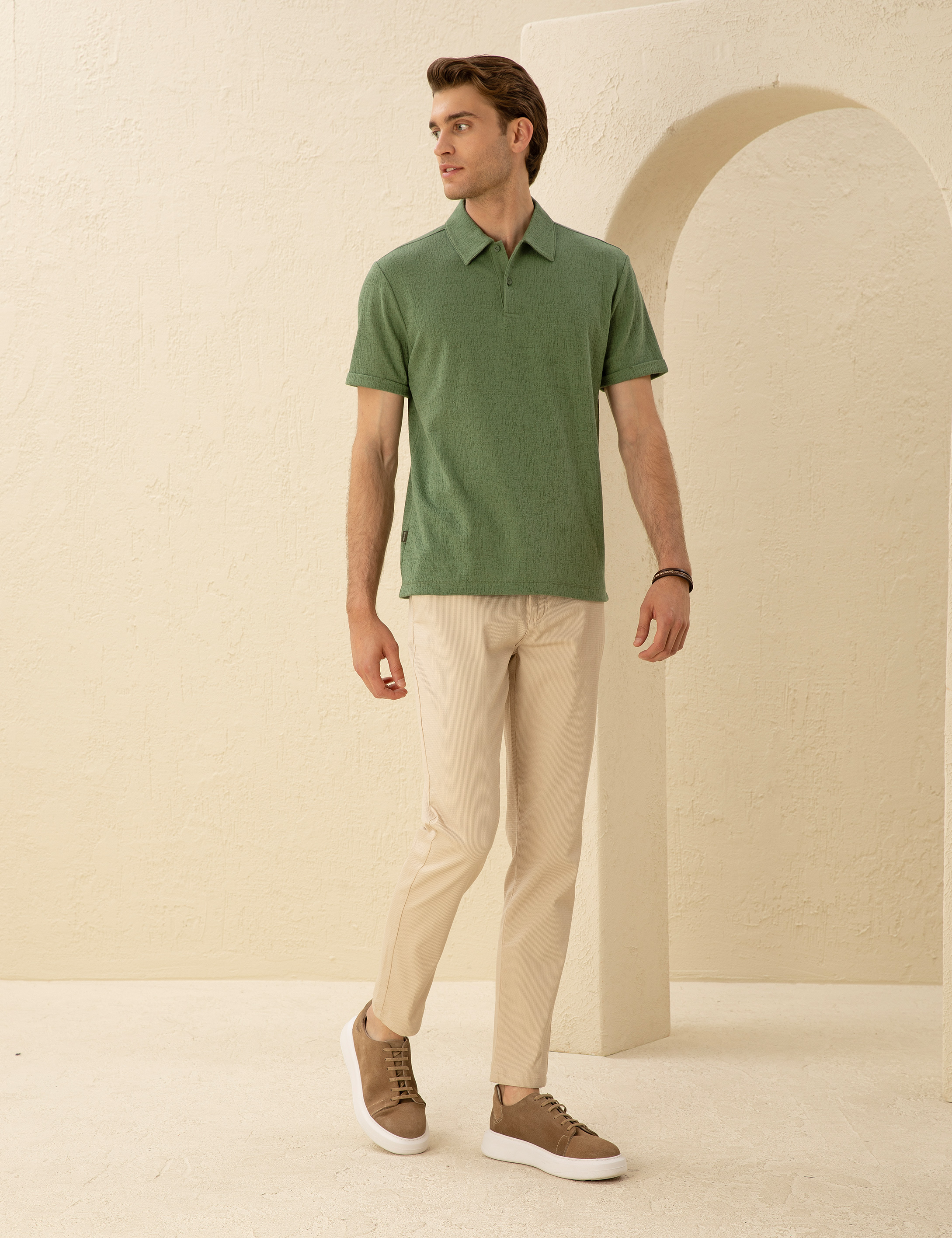 Haki Slim Fit Tişört - Image 4