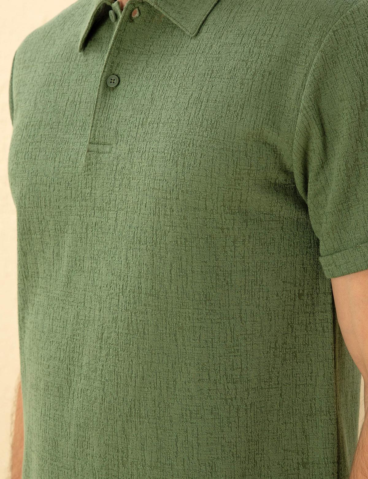 Haki Slim Fit Tişört - 50292609014