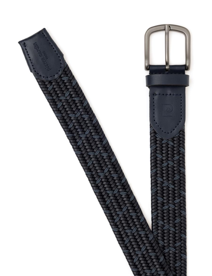 Lacivert %100 Deri Örgü Kemer