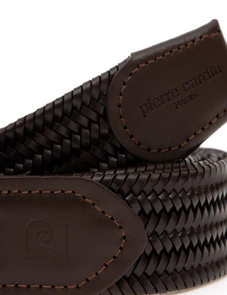 Kahverengi %100 Deri Örgü Kemer - 50294398004