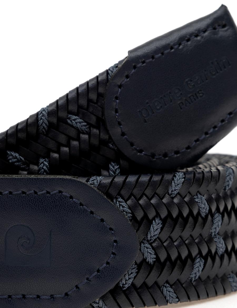 Lacivert %100 Deri Örgü Kemer