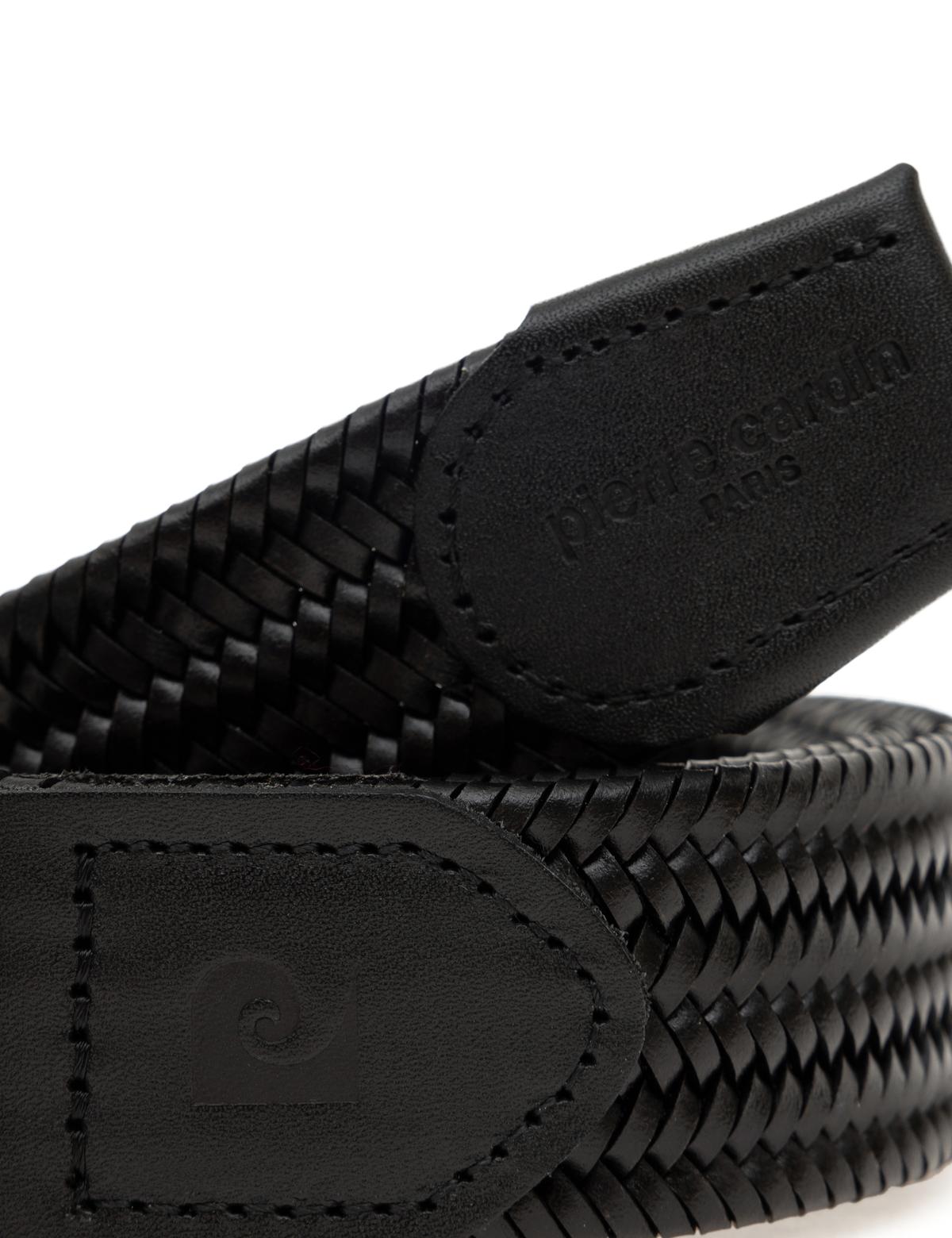 Siyah %100 Deri Örgü Kemer - 50294398006