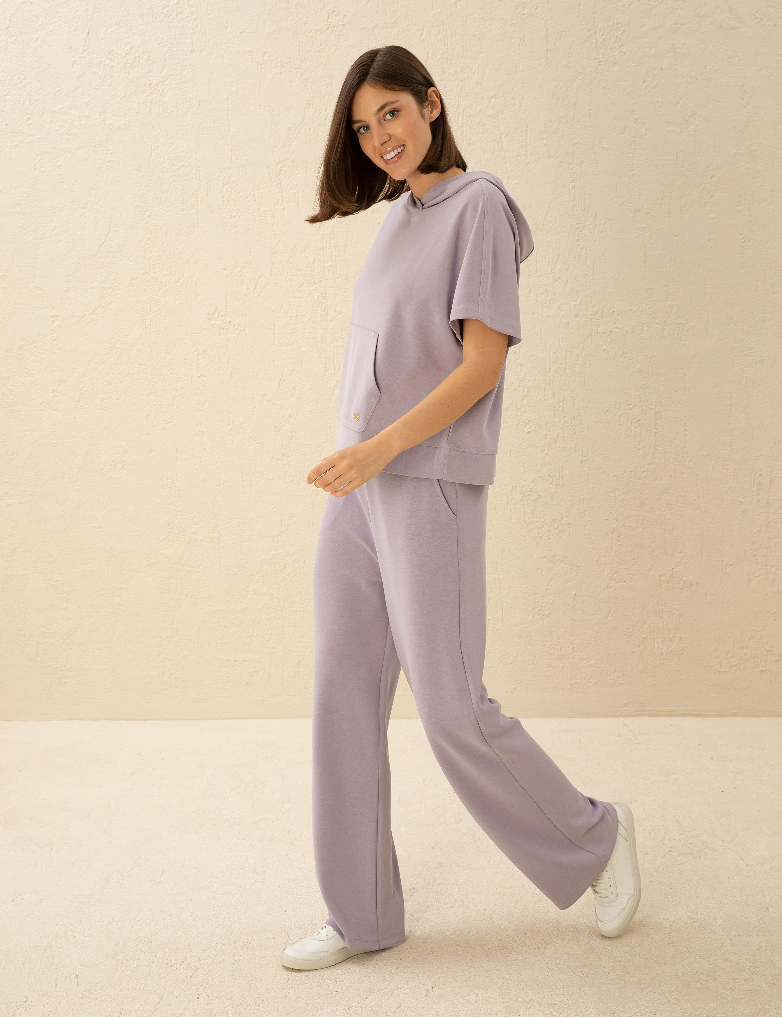 Lila Flare Fit Eşofman Altı