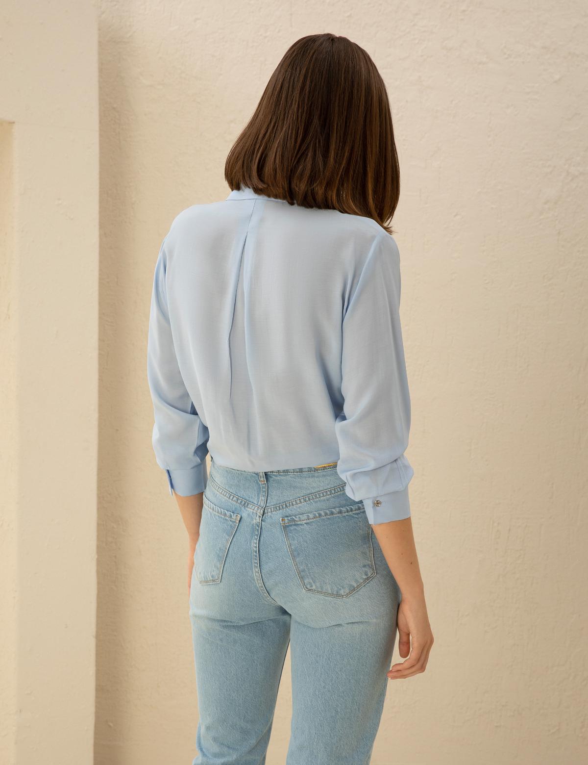 Açık Mavi Regular Fit Uzun Kollu Gömlek - 50262539050