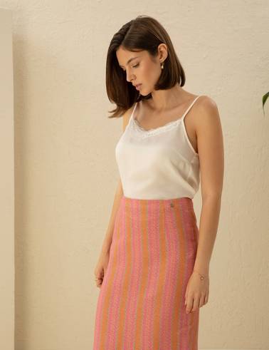 Ekru Cupro Regular Fit Bluz