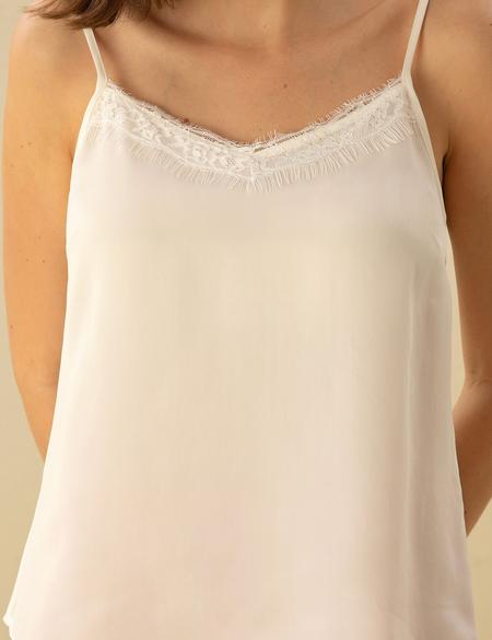 Ekru Cupro Regular Fit Bluz - 50273132025