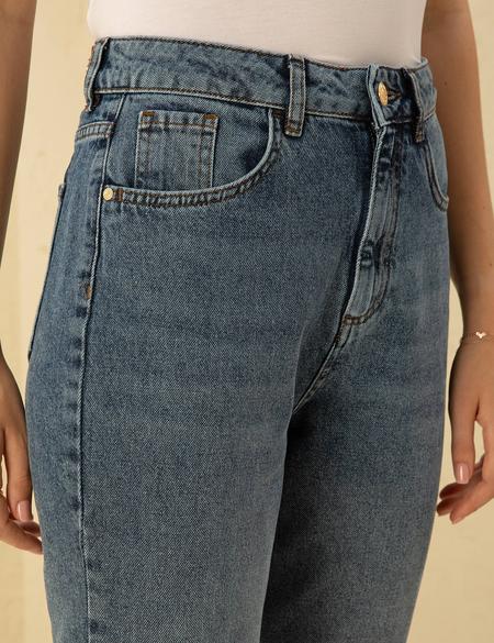 İndigo Mom Fit Jean Pantolon - 50272861022