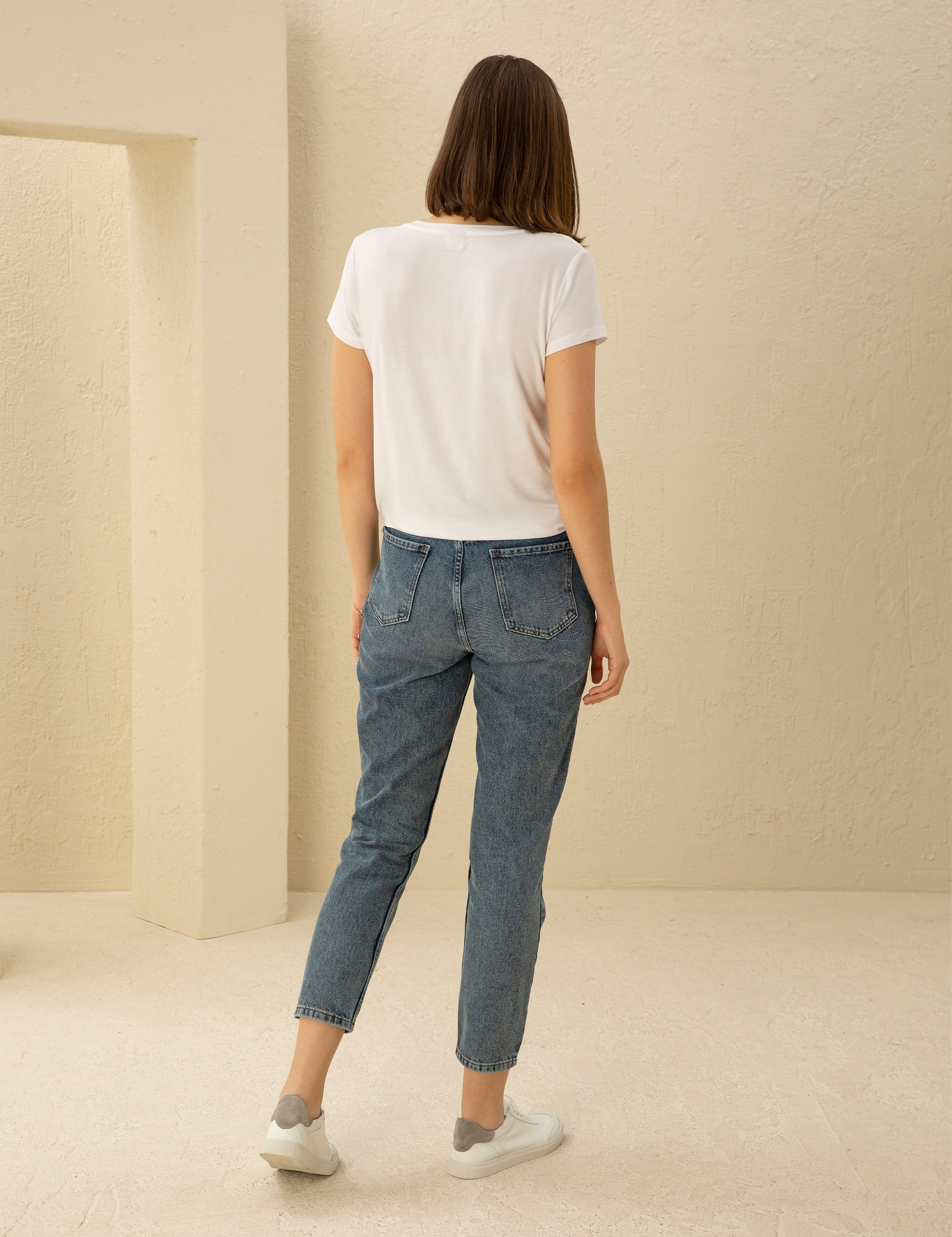 İndigo Mom Fit Jean Pantolon - Image 4