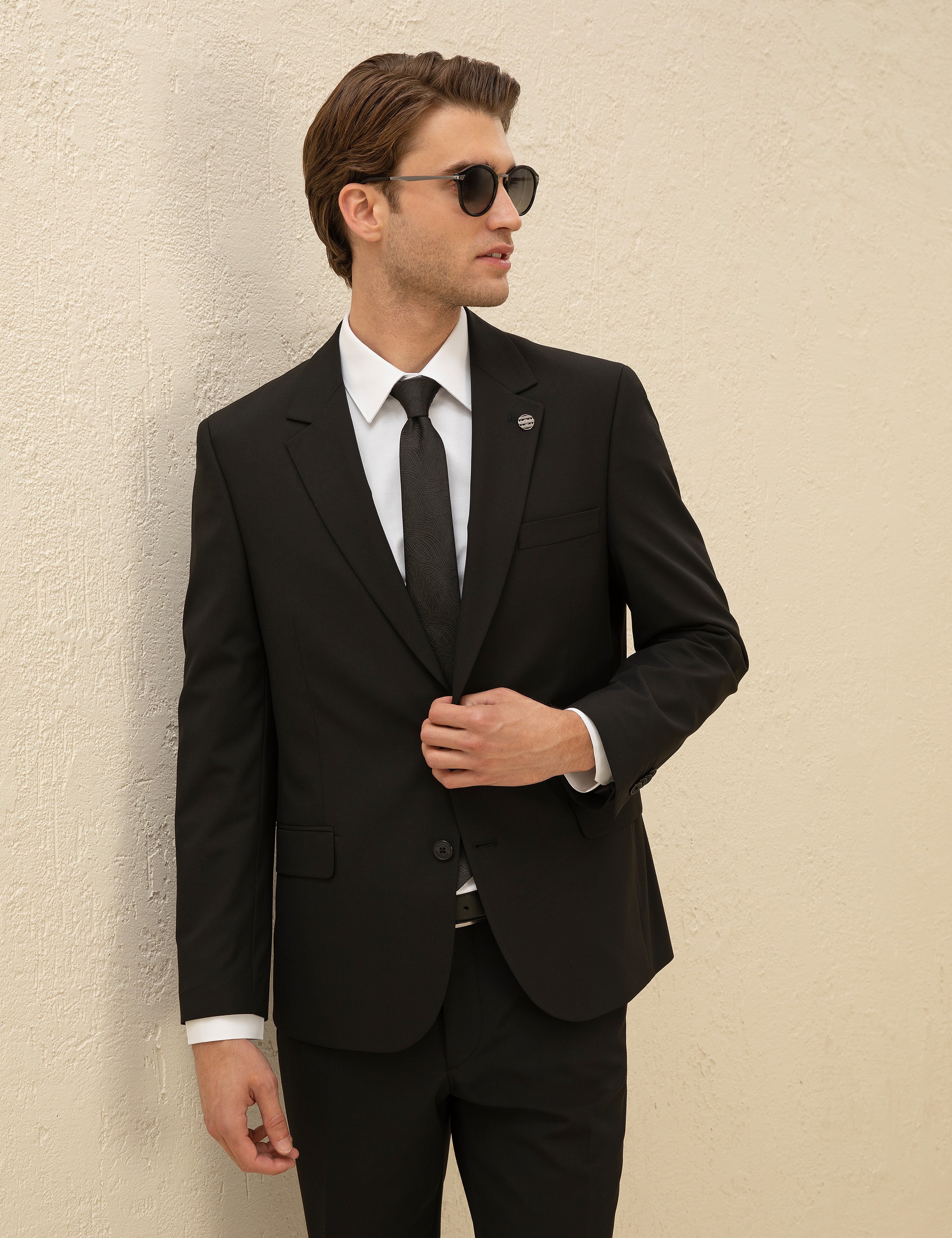 Siyah Slim Fit Takım Elbise - Image 5