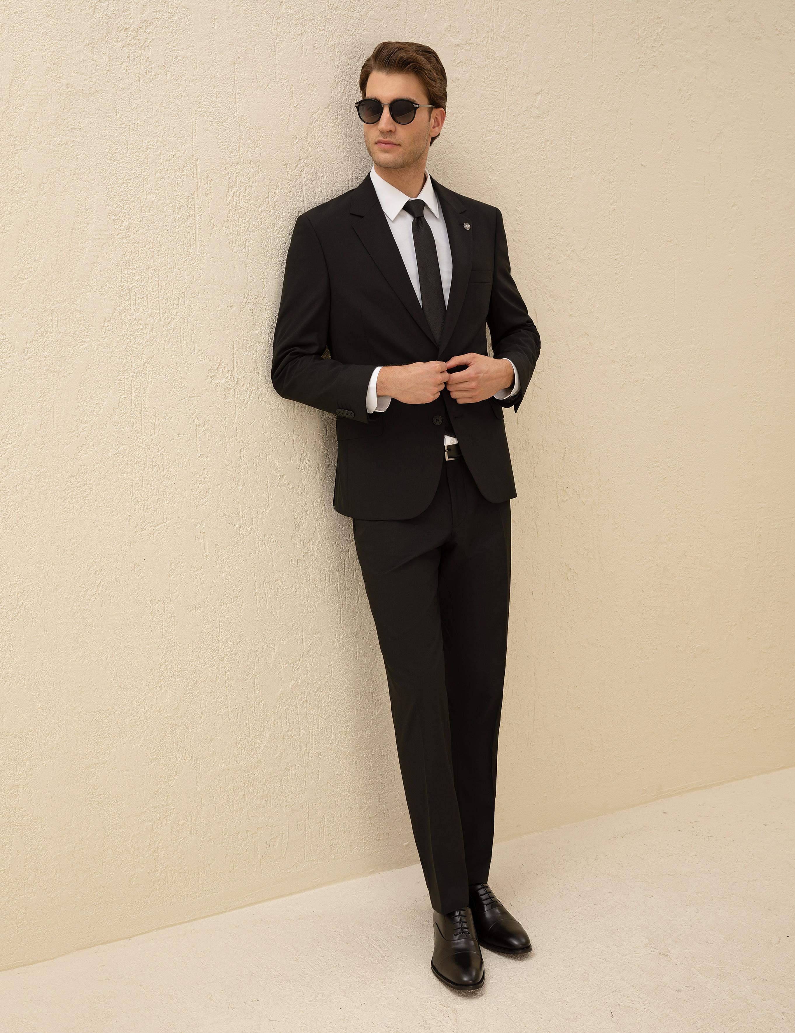 Siyah Slim Fit Takım Elbise