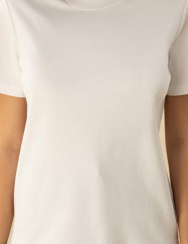 Beyaz Slim Fit Basic Tişört