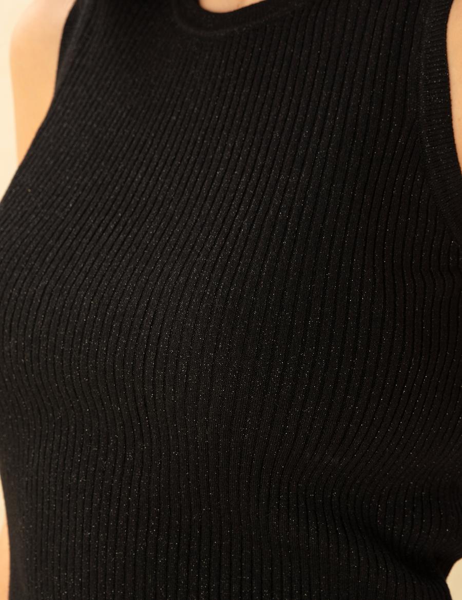 Siyah Ex. Slim Fit Triko Bluz