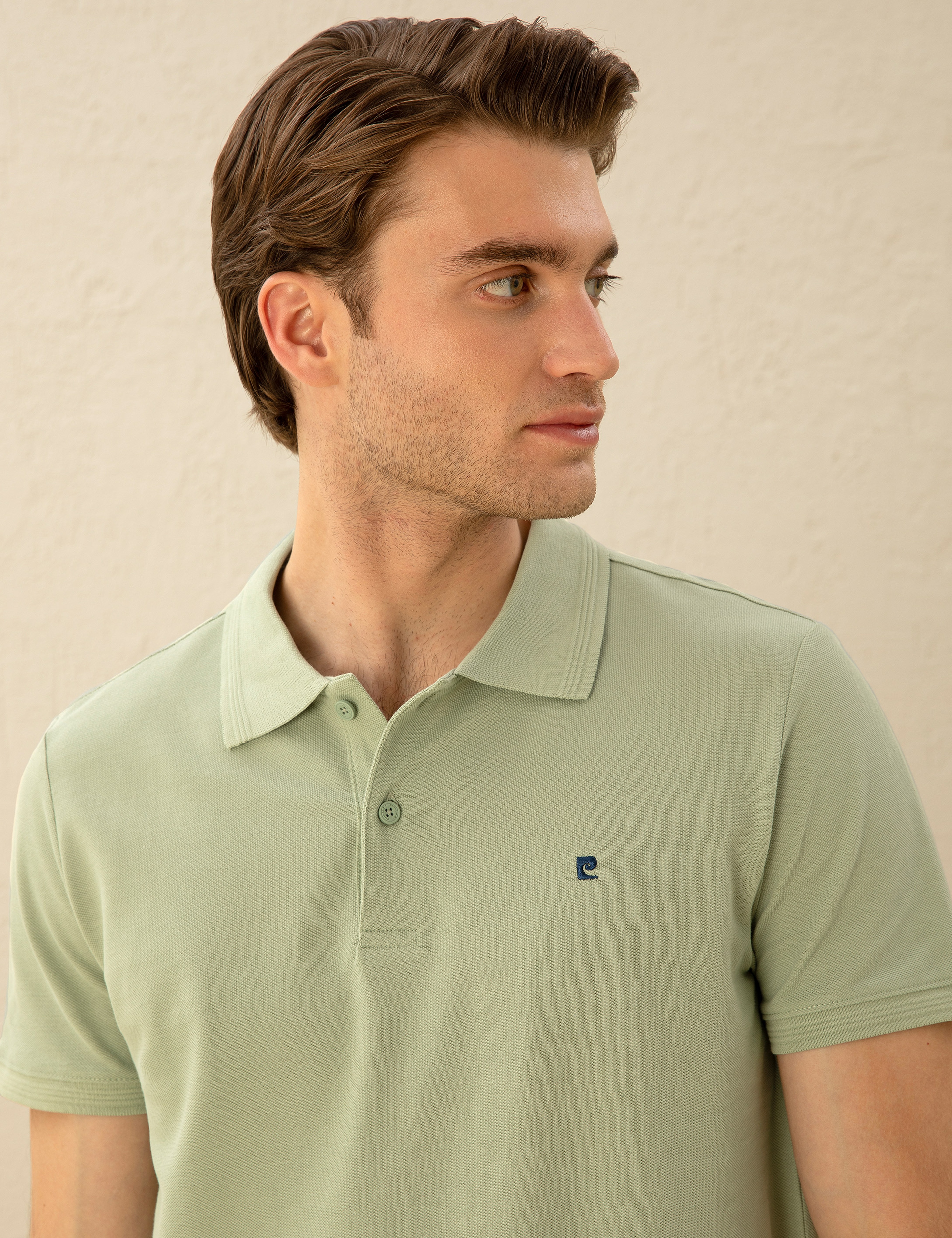 Çağla Yeşili Slim Fit Basic Tişört