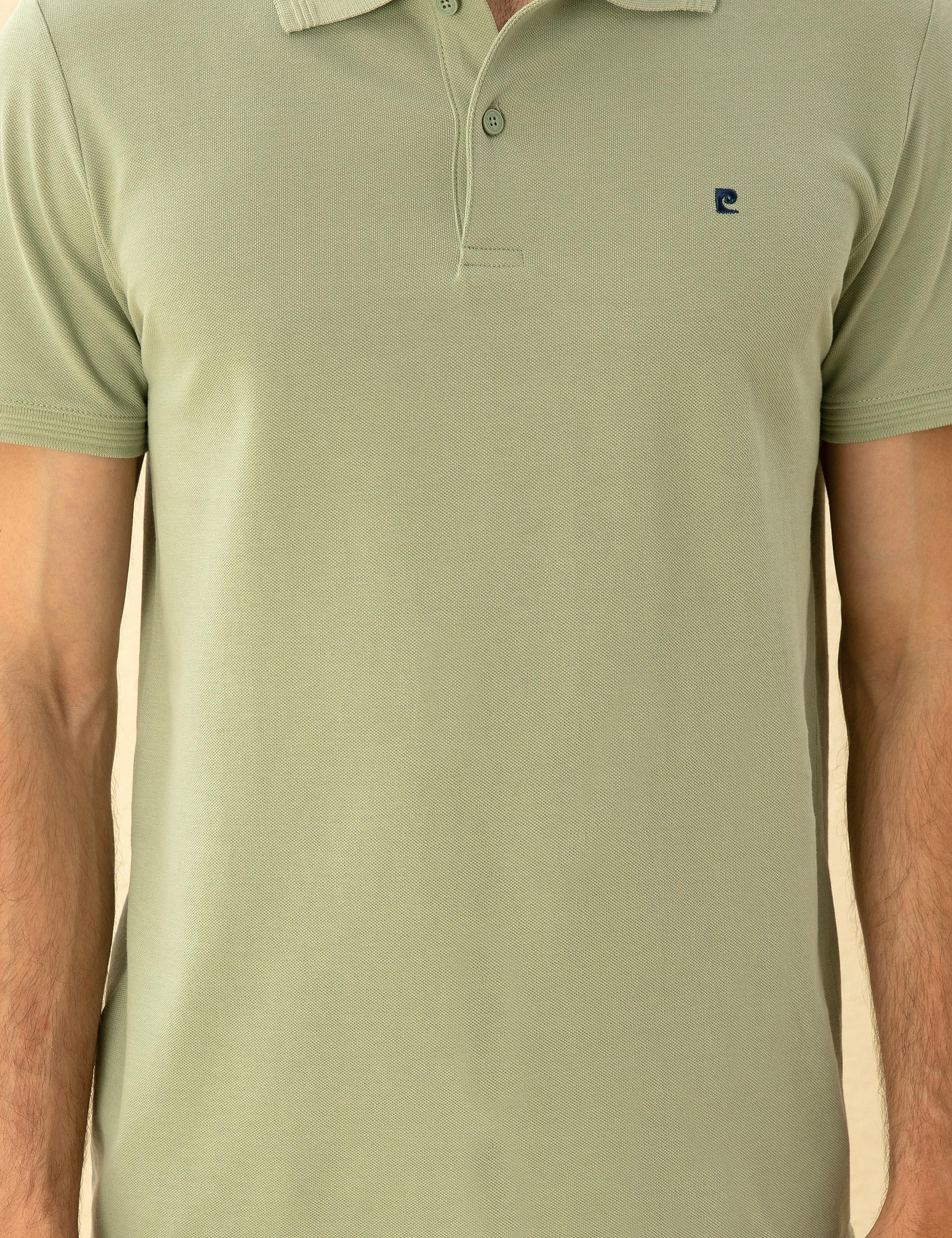 Çağla Yeşili Slim Fit Basic Tişört - Image 6