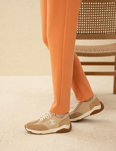 Bej Deri Sneaker - 50287340010