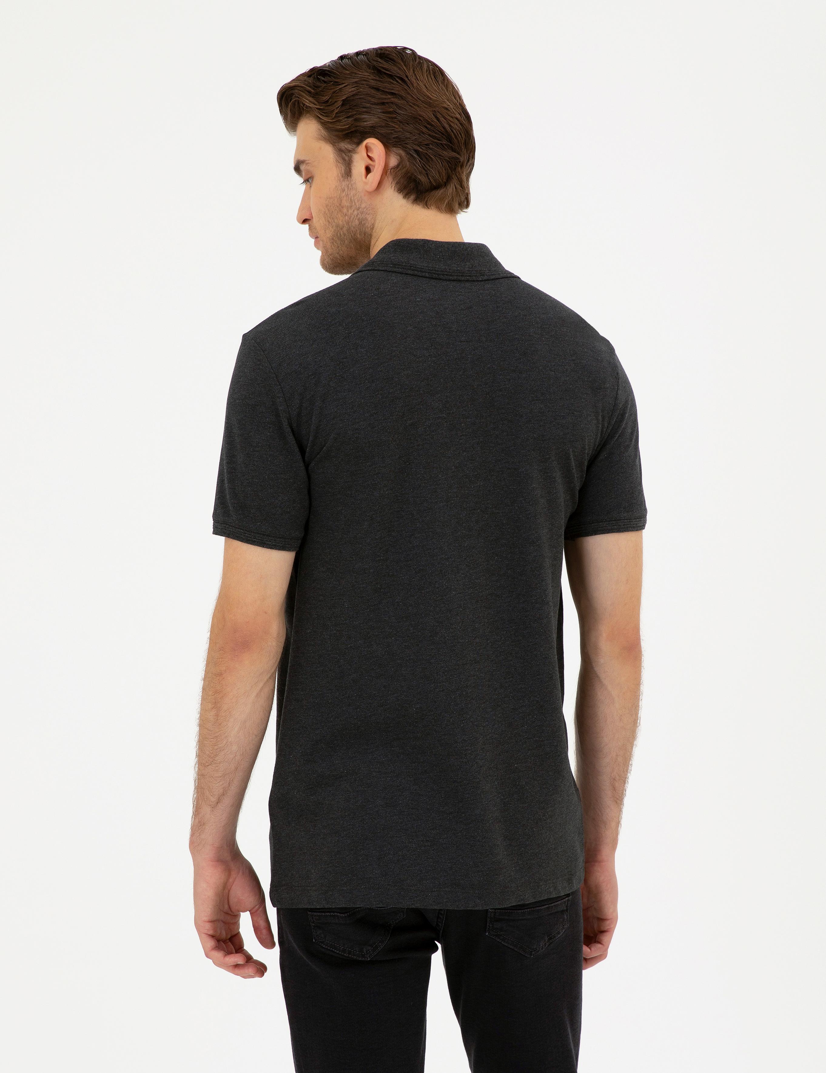 Antrasit Melanj Regular Fit Basic Tişört