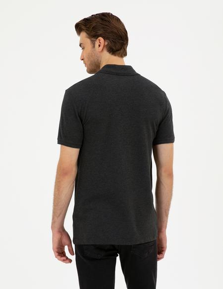 Antrasit Melanj Regular Fit Basic Tişört - 50291576083