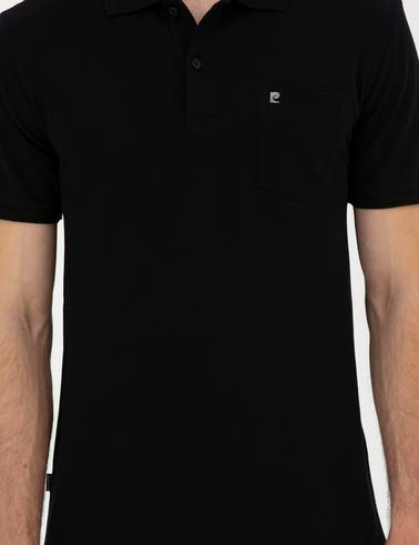 Siyah Regular Fit %100 Pamuk Cepli Polo Yaka Basic Tişört