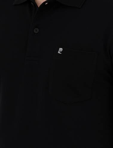 Siyah Regular Fit %100 Pamuk Cepli Polo Yaka Basic Tişört