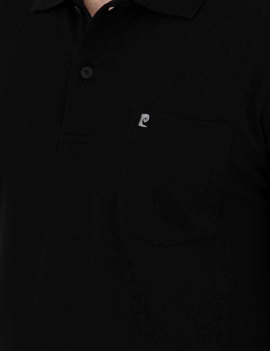 Siyah Regular Fit %100 Pamuk Cepli Polo Yaka Basic Tişört
