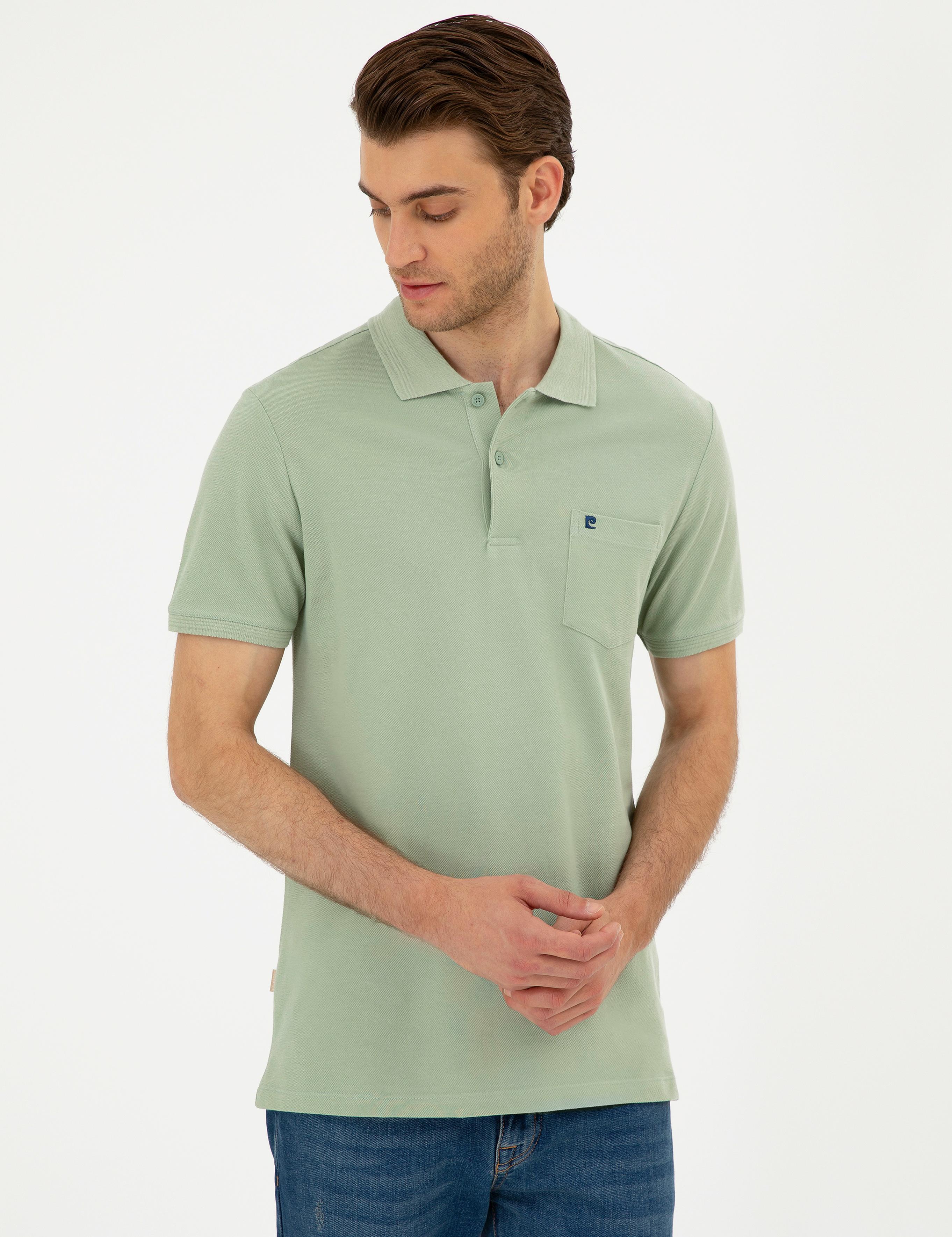 Yeşil Regular Fit Basic Tişört