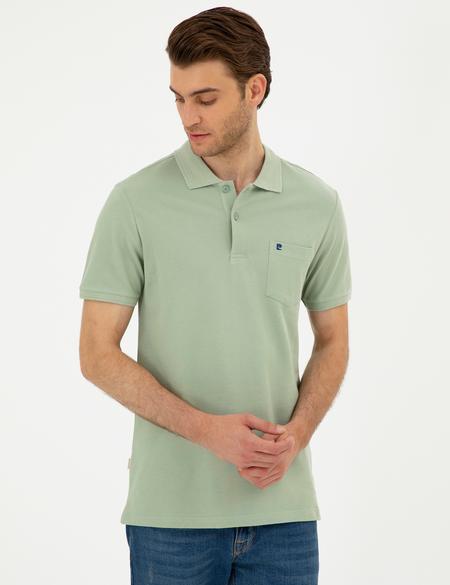 Yeşil Regular Fit Basic Tişört - 50291576021