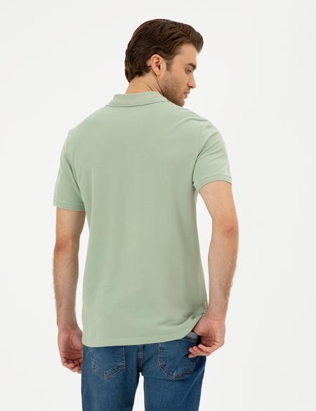 Yeşil Regular Fit Basic Tişört - 50291576021