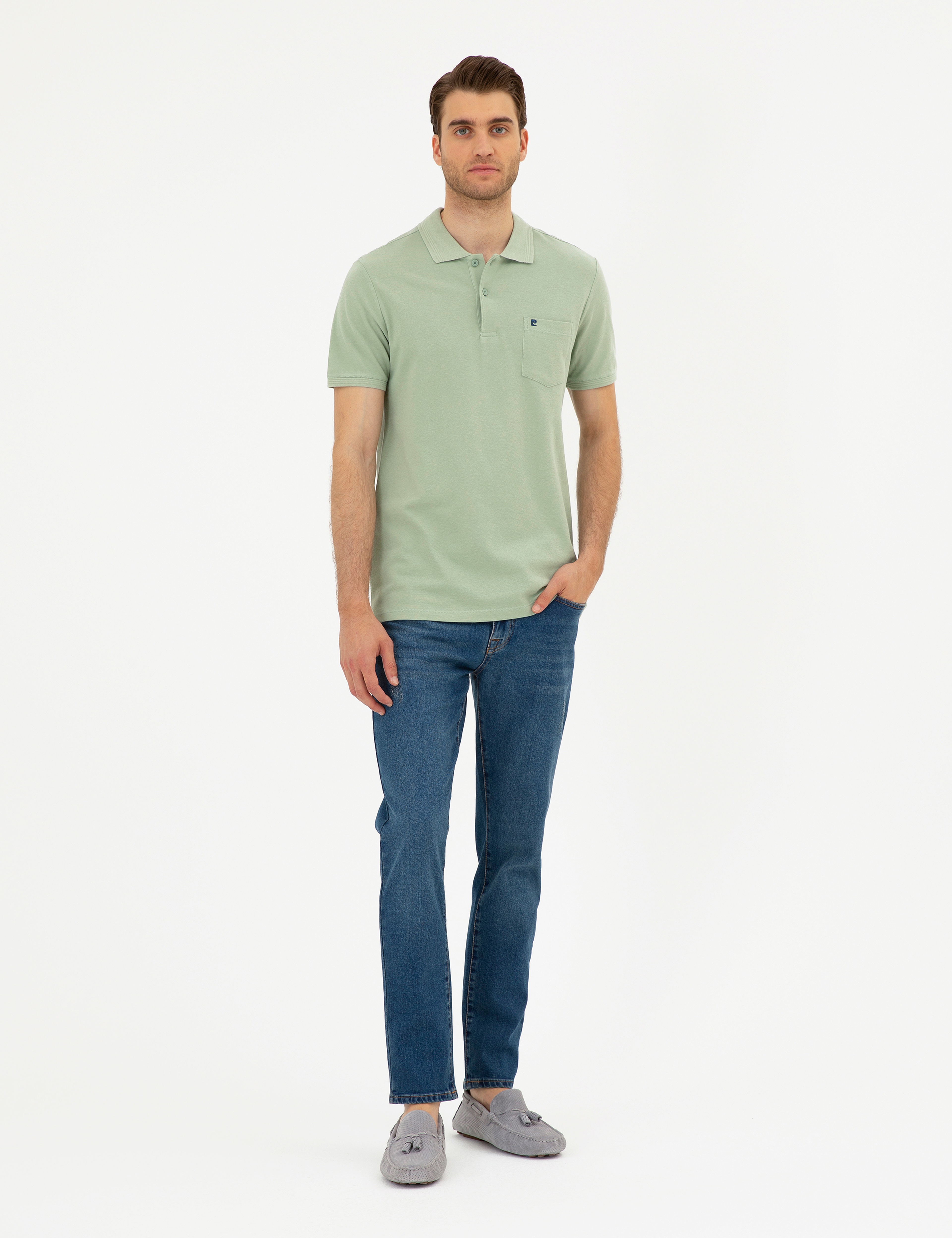 Yeşil Regular Fit Basic Tişört - Image 4