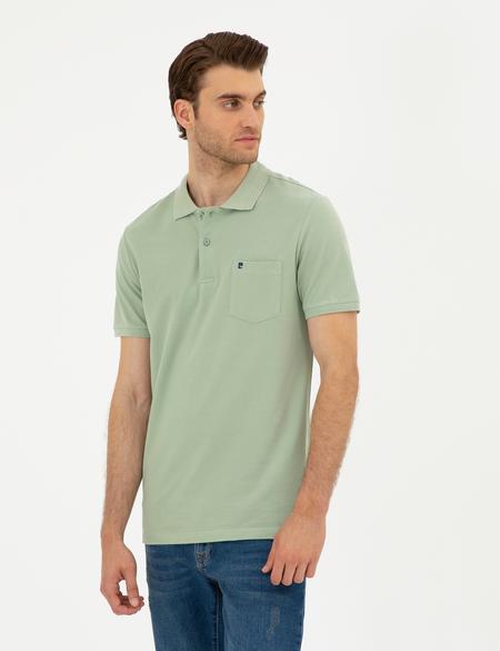 Yeşil Regular Fit Basic Tişört - 50291576021