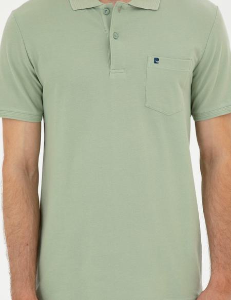 Yeşil Regular Fit Basic Tişört - 50291576021