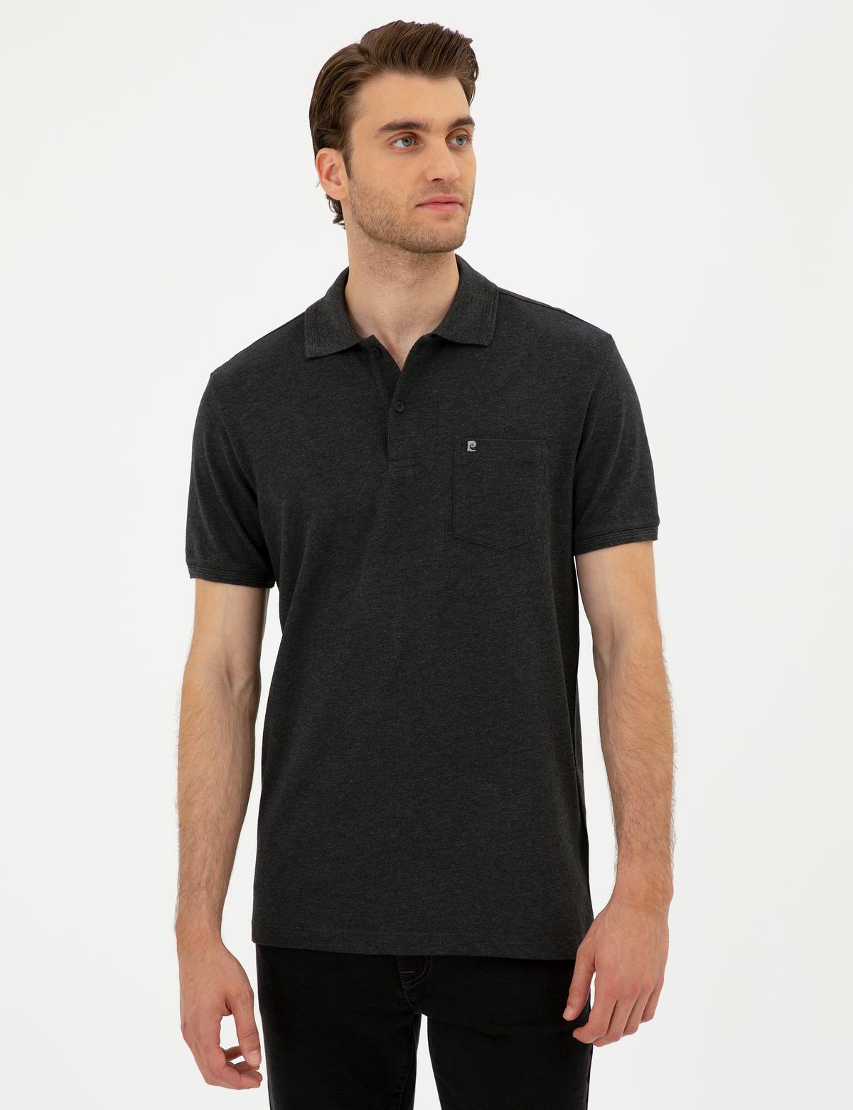 Antrasit Melanj Regular Fit Basic Tişört - 50291576083