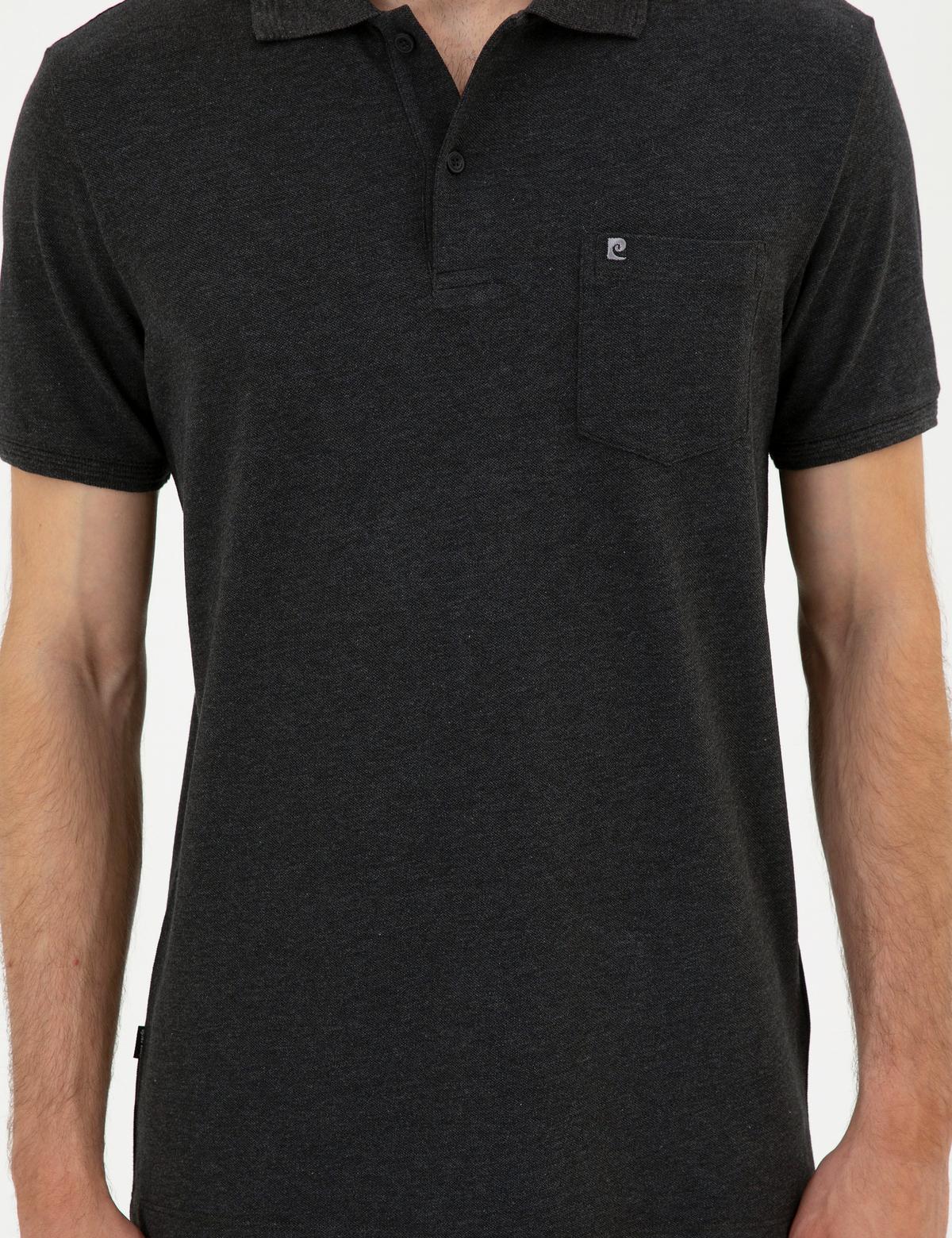 Antrasit Melanj Regular Fit Basic Tişört - 50291576083