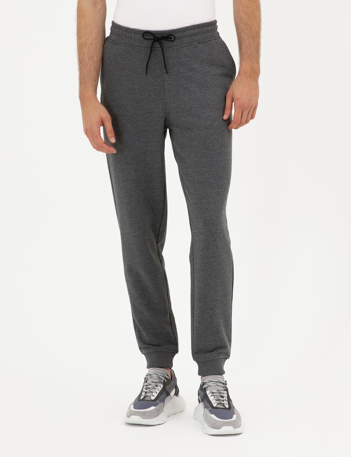 Antrasit Melanj Slim Fit Eşofman Altı - 50295727025