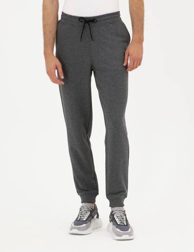 Antrasit Melanj Slim Fit Eşofman Altı