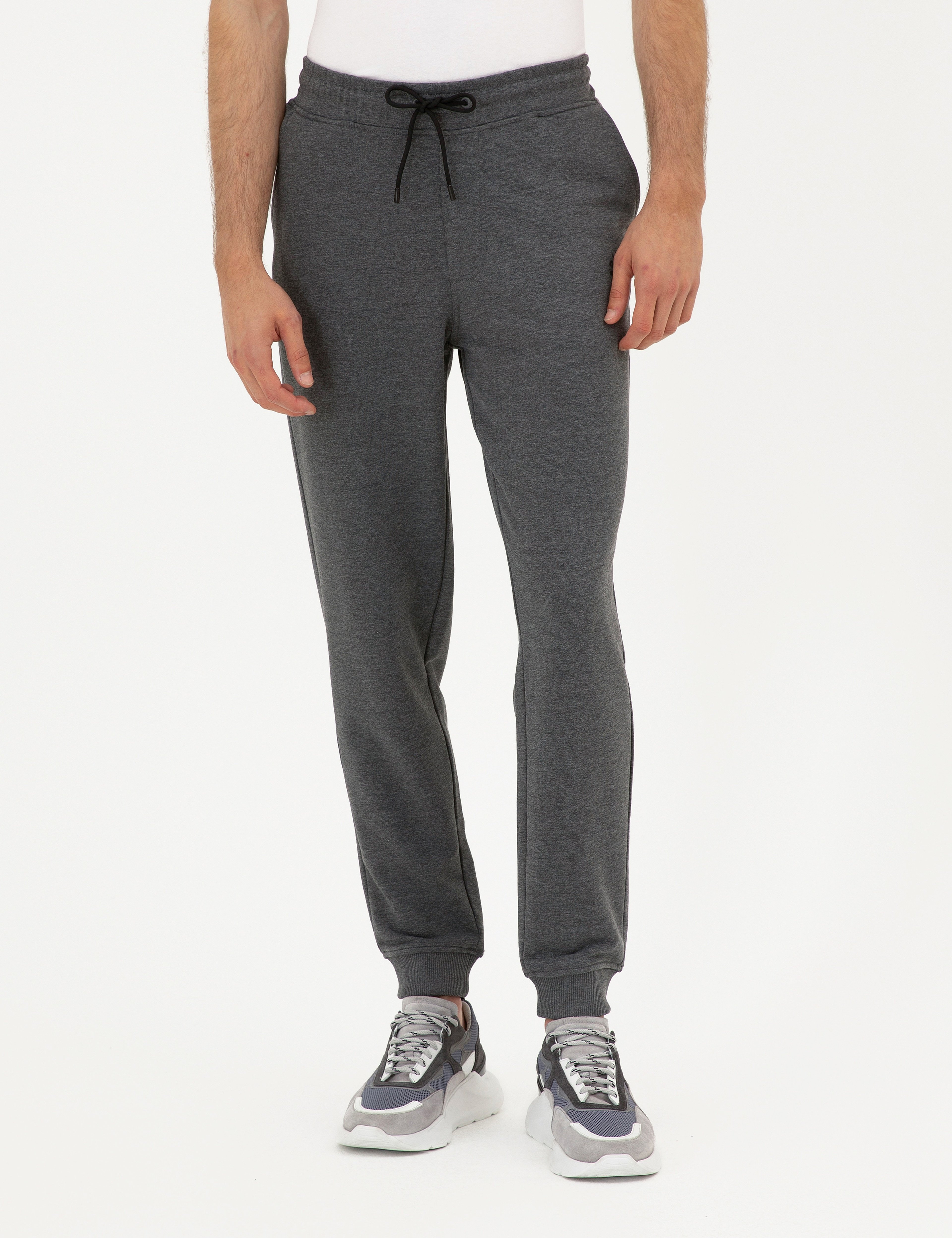 Antrasit Melanj Slim Fit Eşofman Altı - Image 2