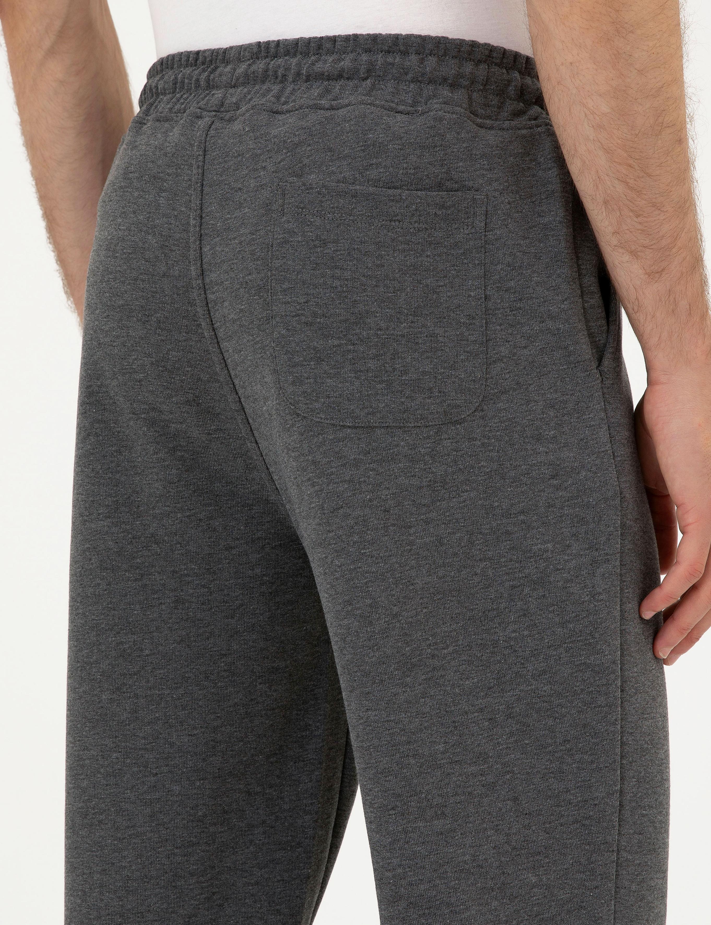 Antrasit Melanj Slim Fit Eşofman Altı