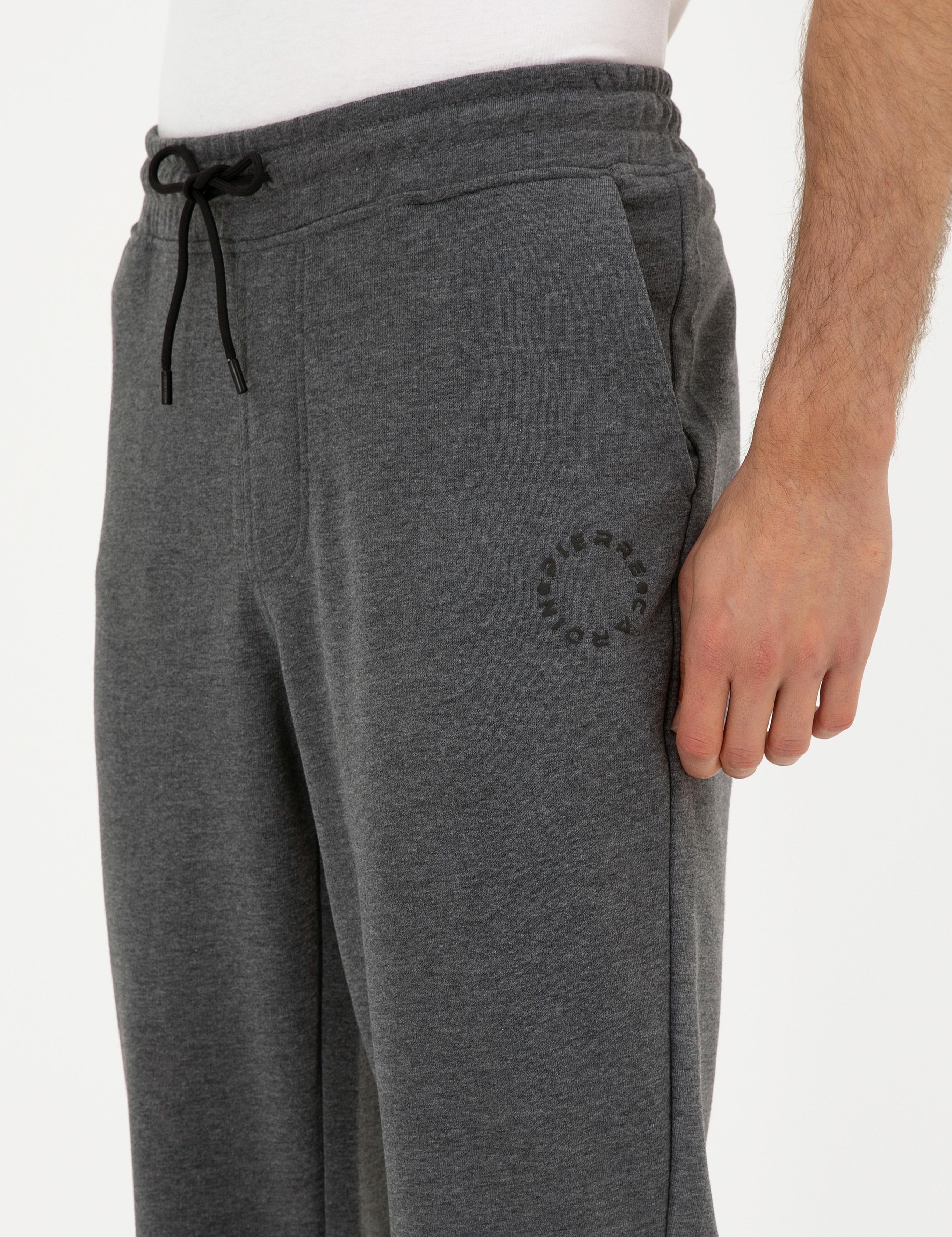 Antrasit Melanj Slim Fit Eşofman Altı