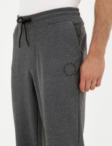 Antrasit Melanj Slim Fit Eşofman Altı