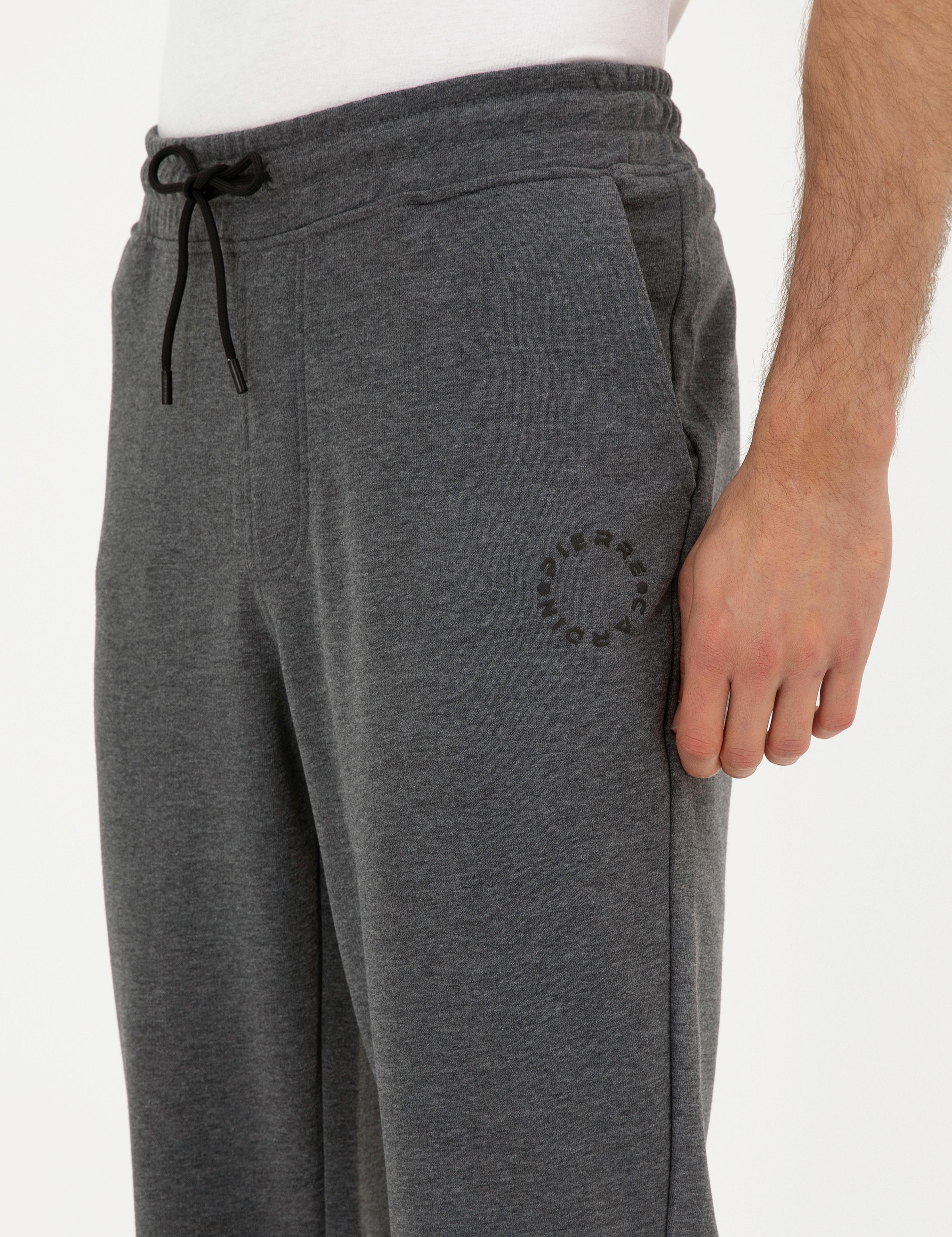 Antrasit Melanj Slim Fit Eşofman Altı - Image 5