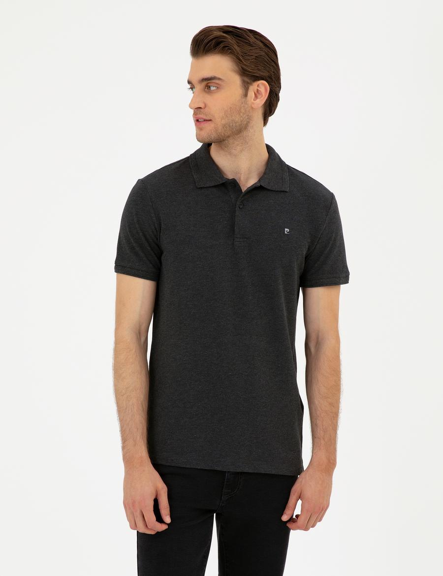 Antrasit Melanj Slim Fit Basic Tişört