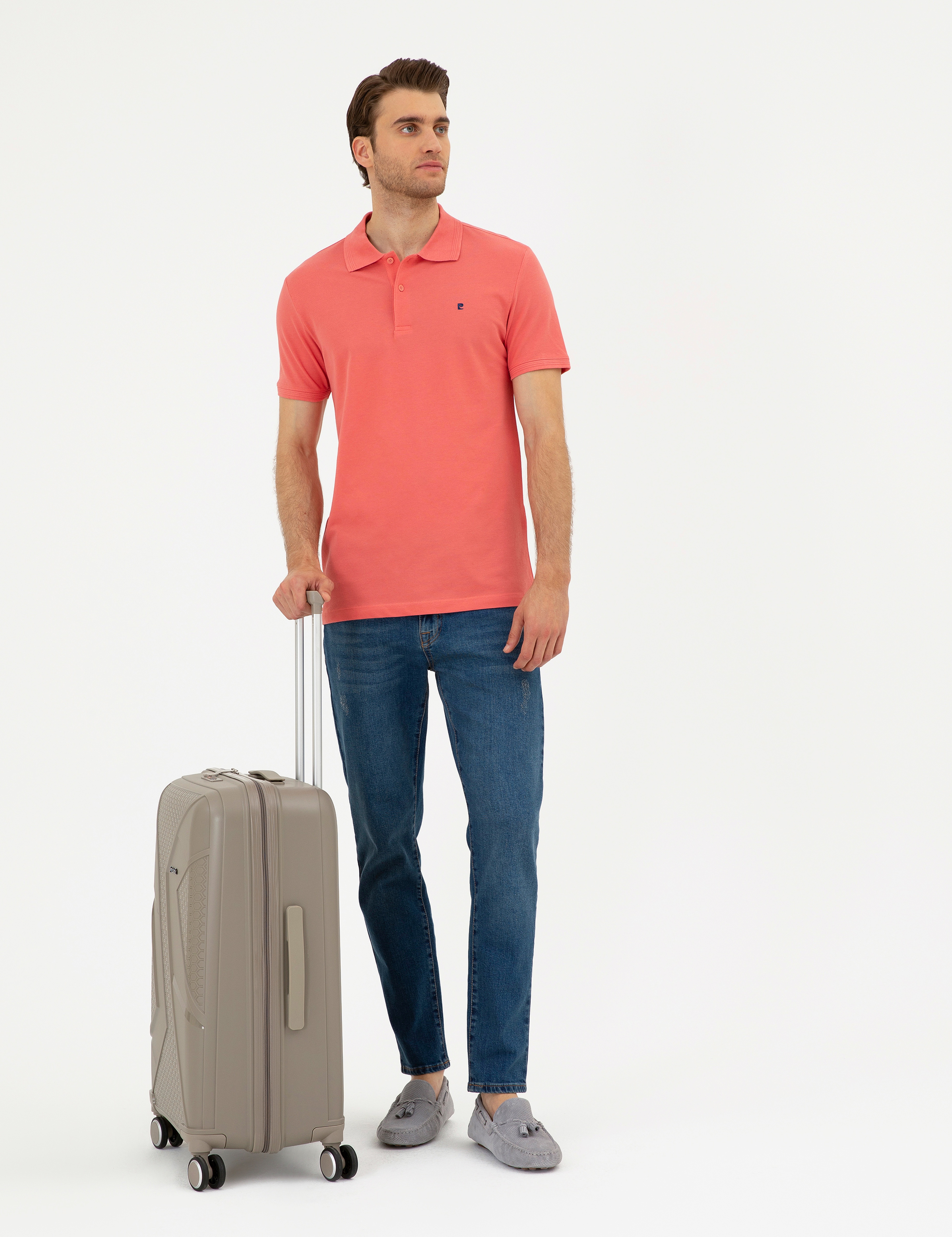 Mercan Slim Fit %100 Pamuk Polo Yaka Basic Tişört - Image 4