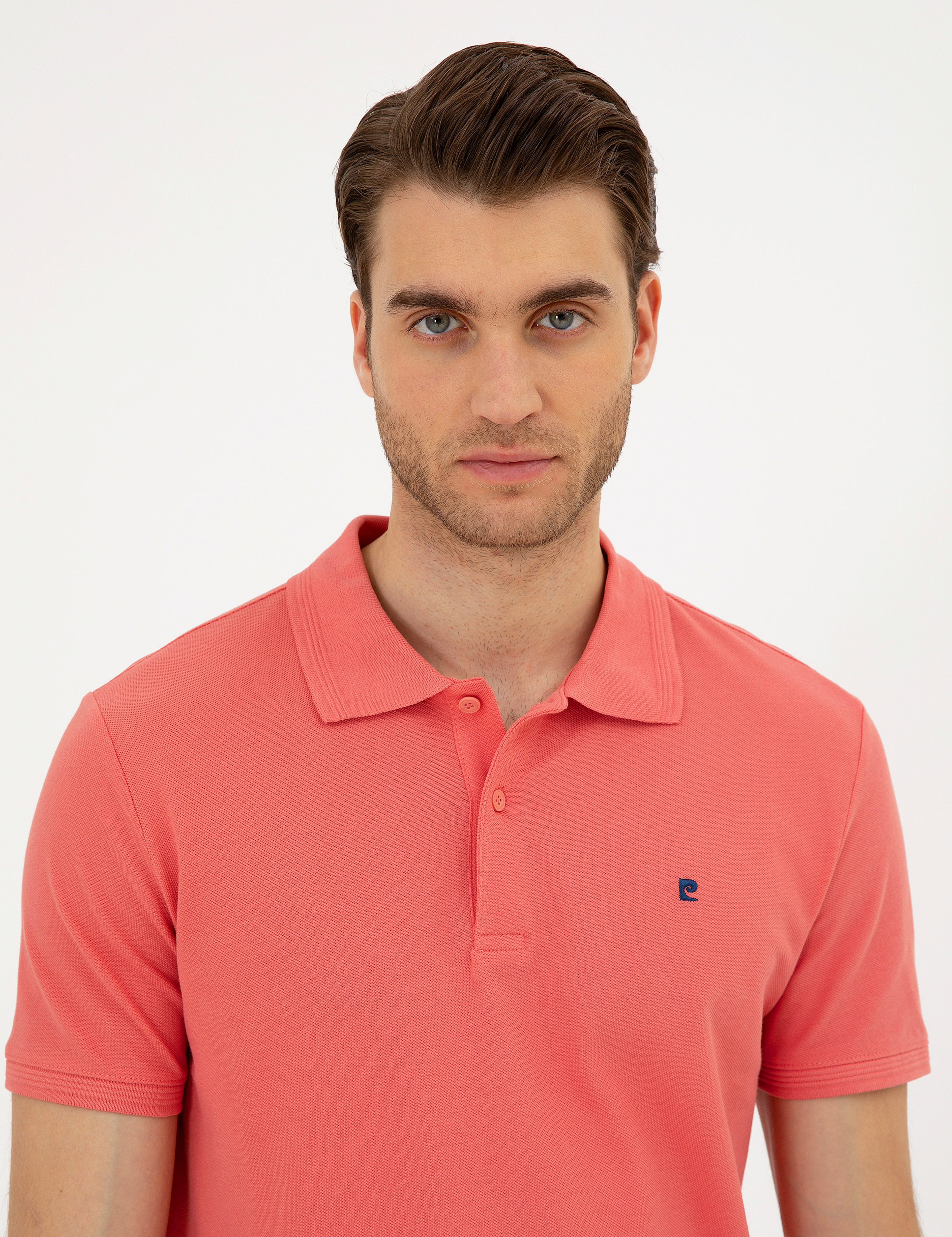 Mercan Slim Fit %100 Pamuk Polo Yaka Basic Tişört - Image 2