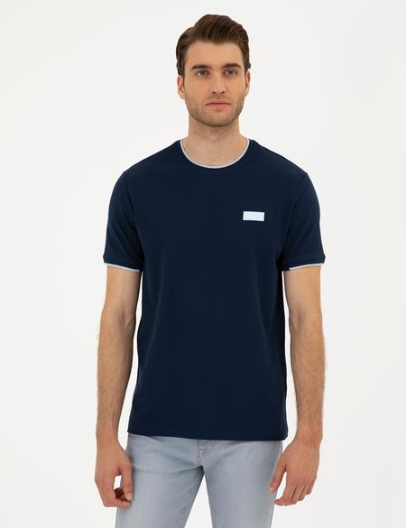 Lacivert Slim Fit Tişört - 50296578001