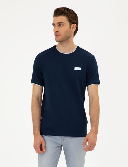 Lacivert Slim Fit Tişört - 50296578001