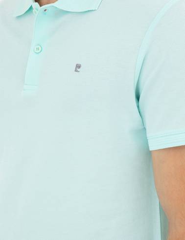 Su Yeşili Slim Fit Basic Tişört