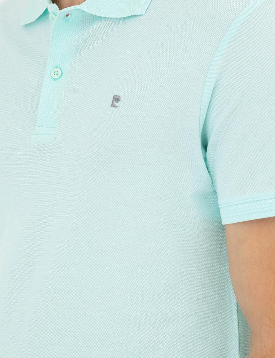 Su Yeşili Slim Fit Basic Tişört