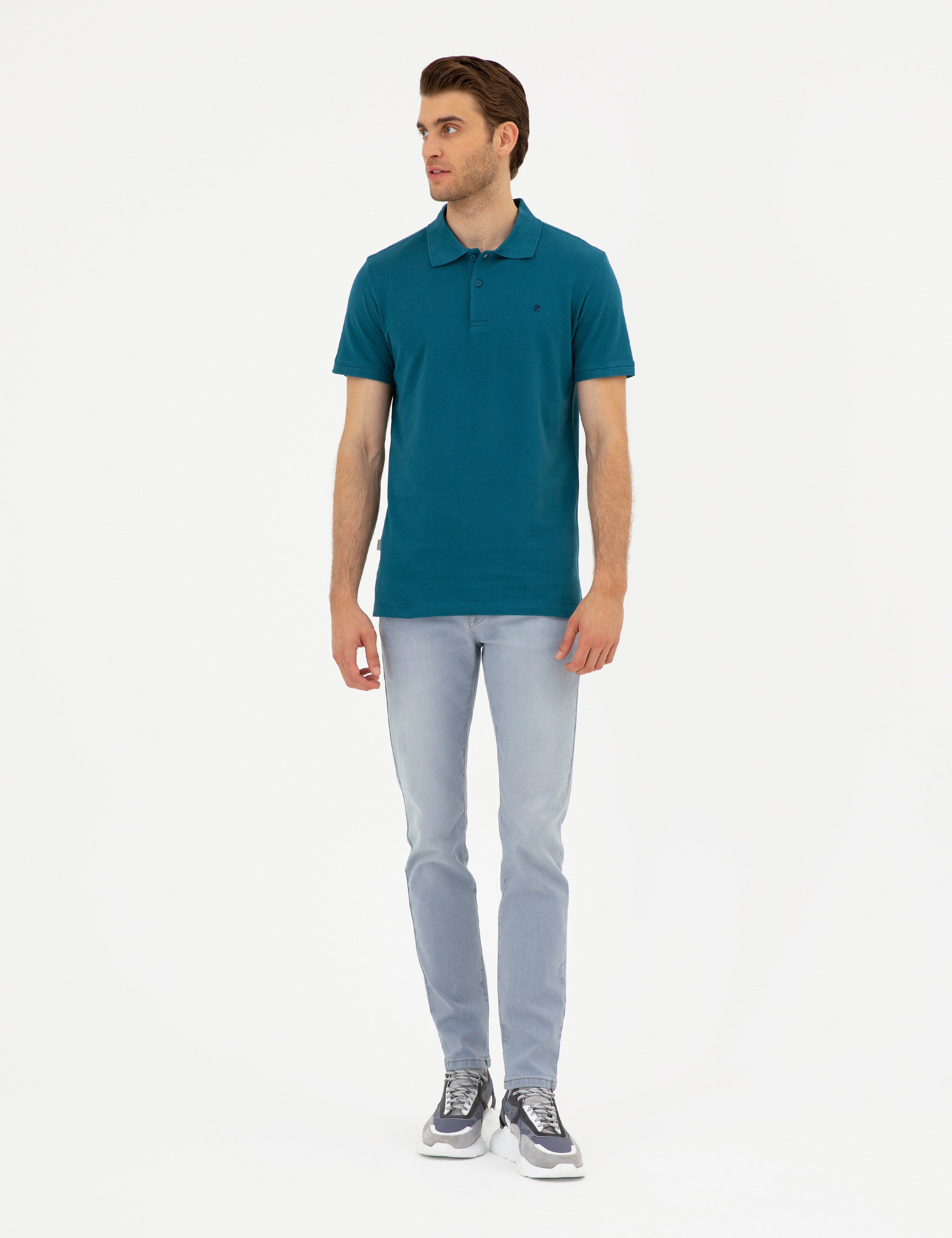 Zümrüt Slim Fit %100 Pamuk Polo Yaka Basic Tişört - Image 4