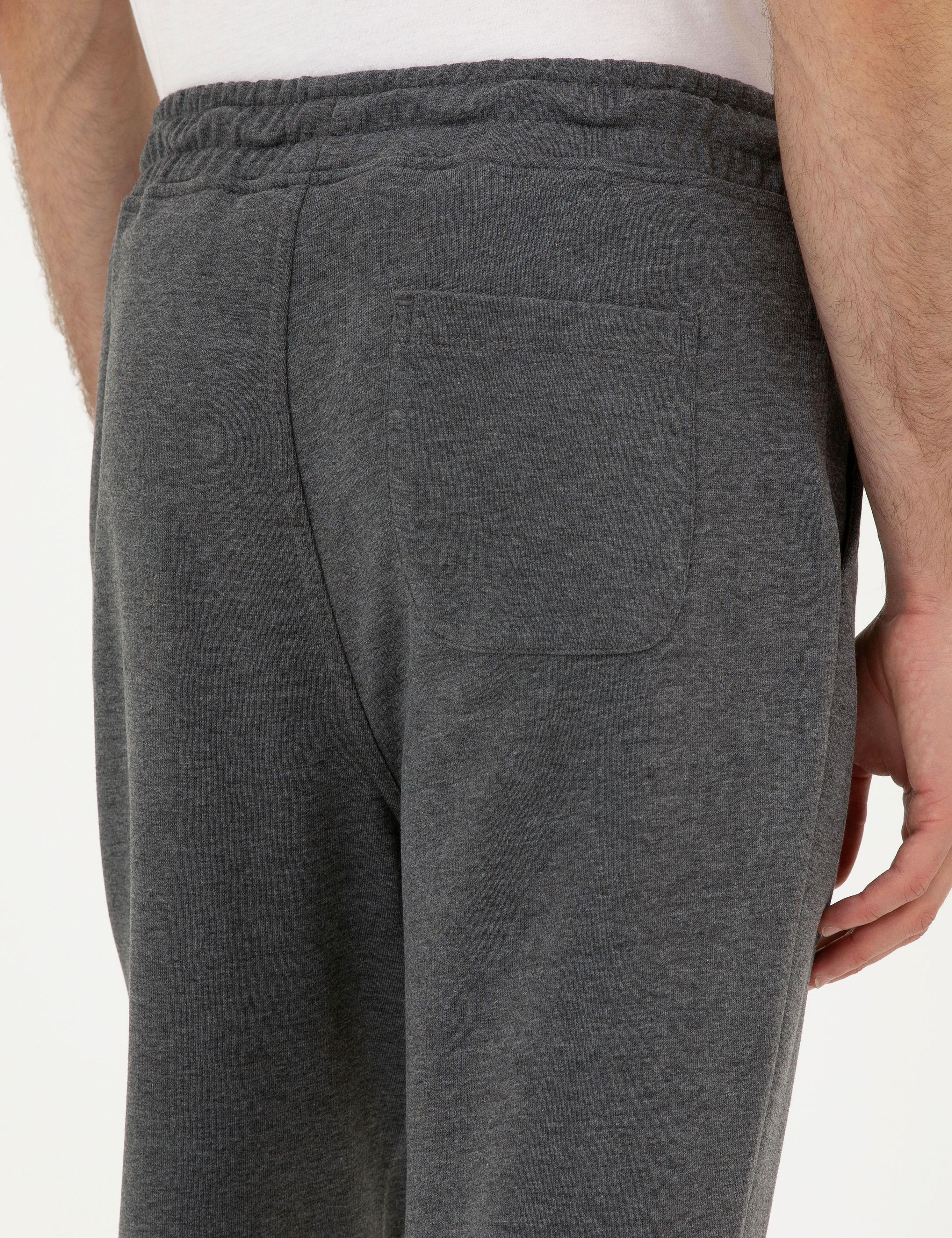 Antrasit Melanj Slim Fit Eşofman Altı